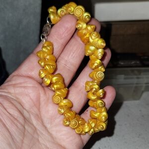Yellow Shell Bead Bracelet